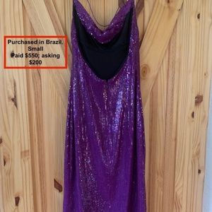 Magenta Sequence Dress Small by Fabricatto